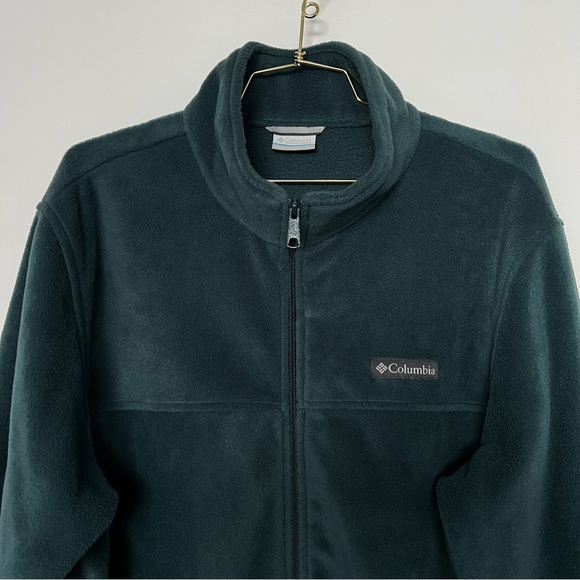 Columbia Men's Fleece Jacket Size XL Green Front Zip Closure Comfy Soft - Picture 3 of 9